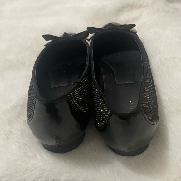 A2 Black and gold bow flats - Picture 4 of 4